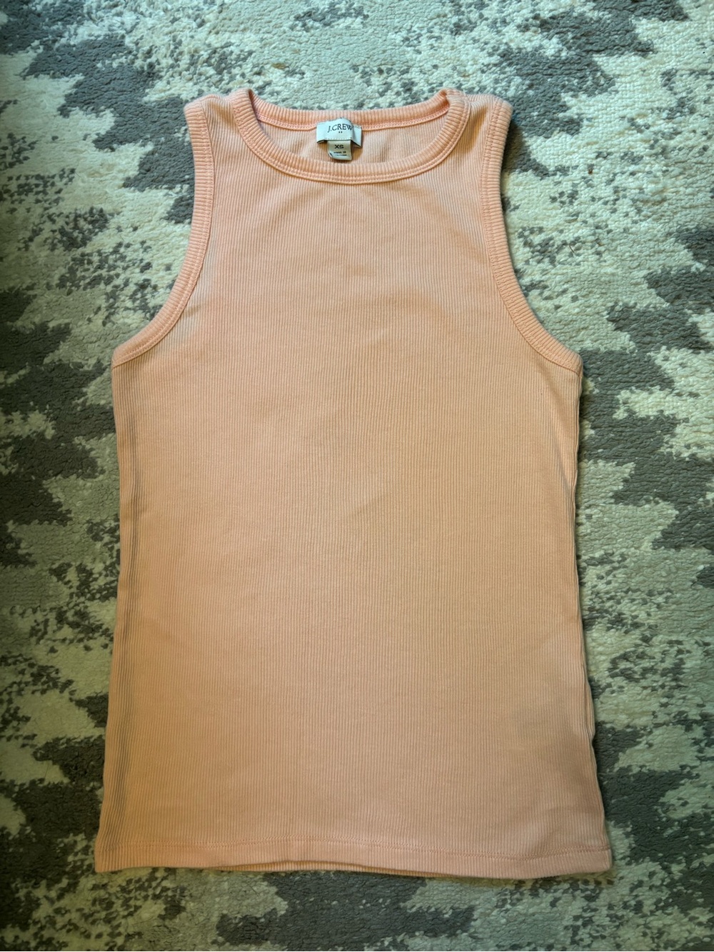 J. Crew Factory Crewneck Ribbed Tank Top - Peach